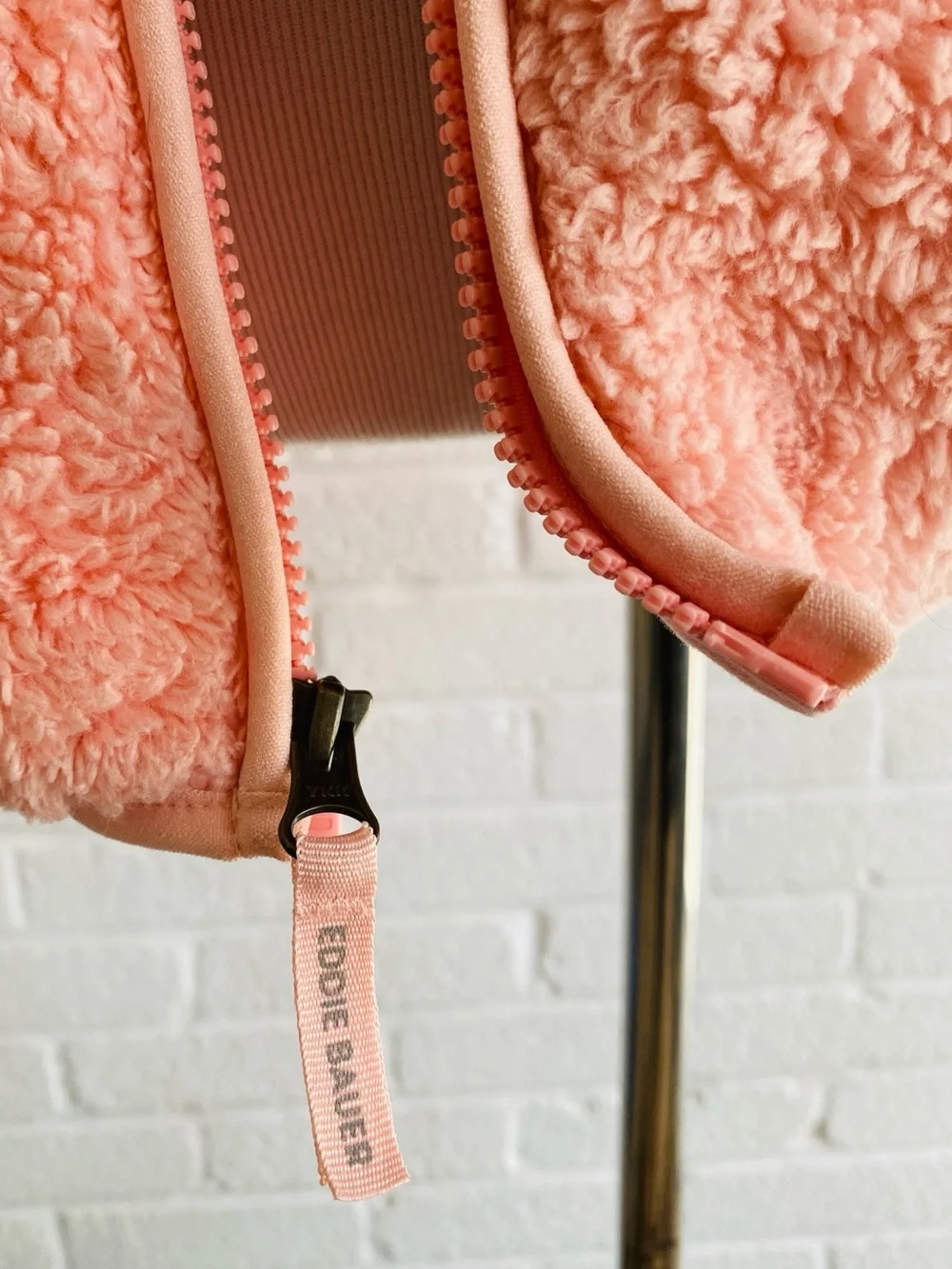 Eddie Bauer Youth Kid's High Pile Plush Sherpa Cozy Hooded  Jacket Pink Large